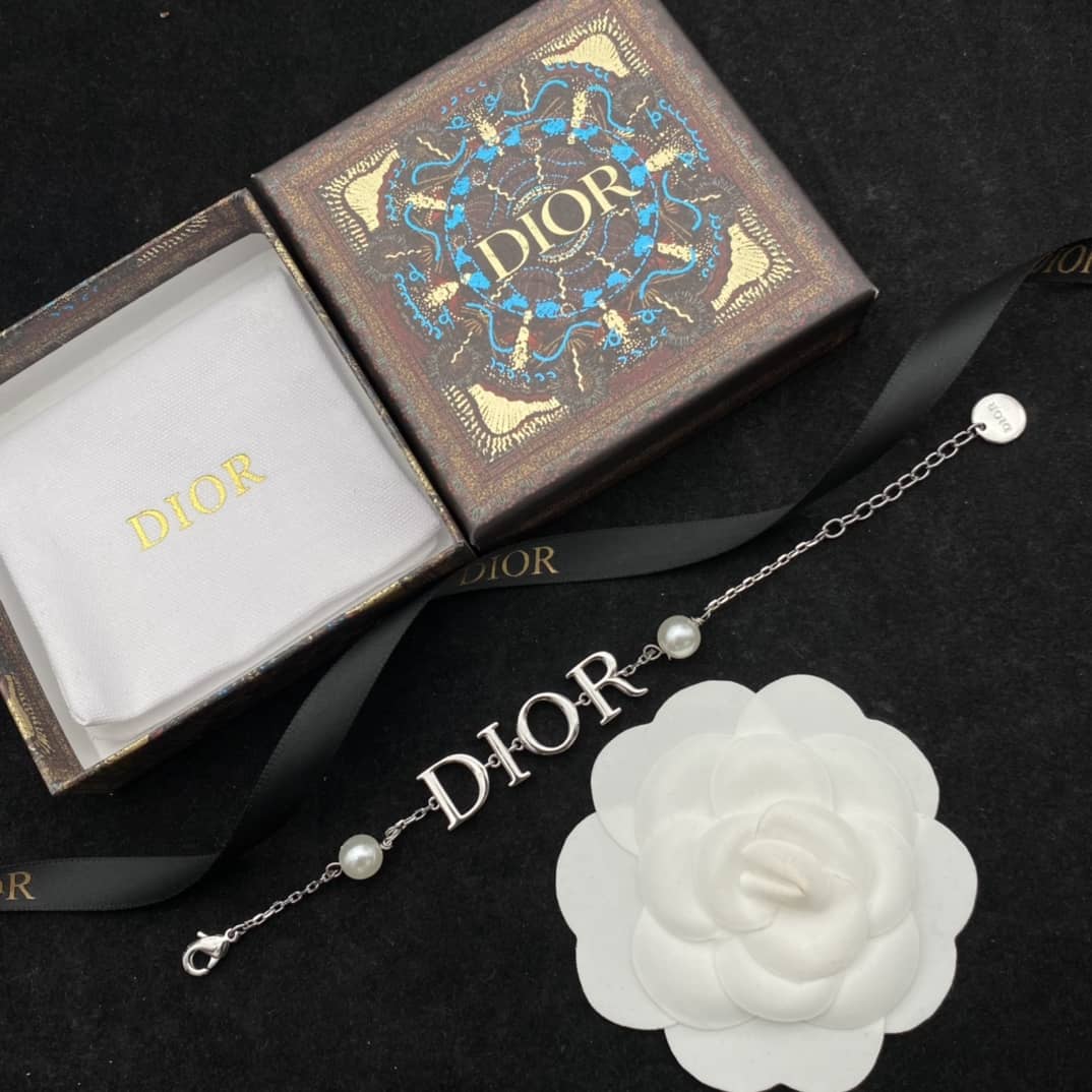 Fake Chr1st1an D10r Logo Bracelet