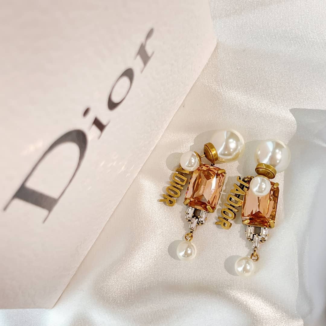 Fake Chr1st1an D10r Logo Earring