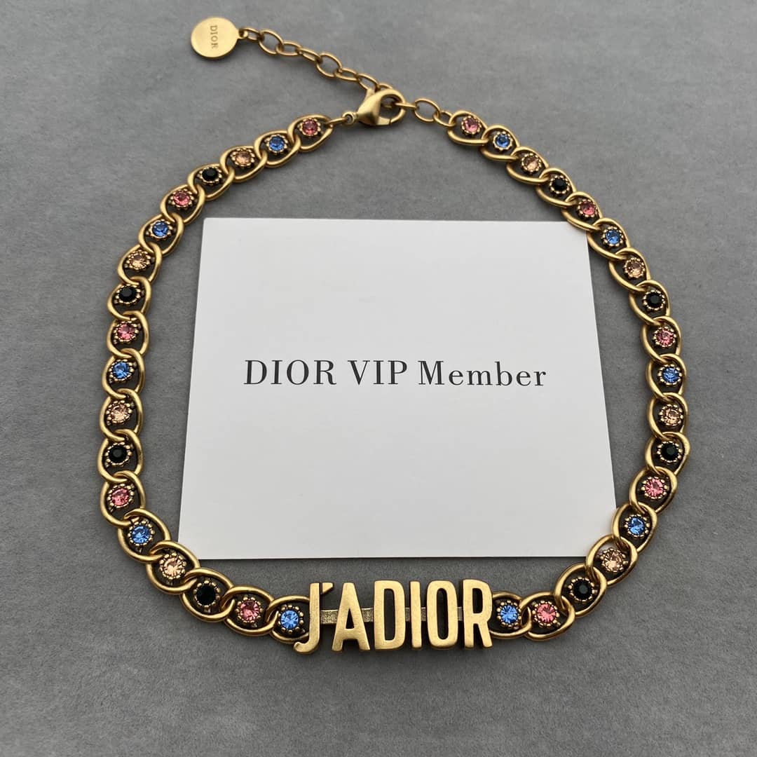 Fake Chr1st1an D10r Logo Necklace