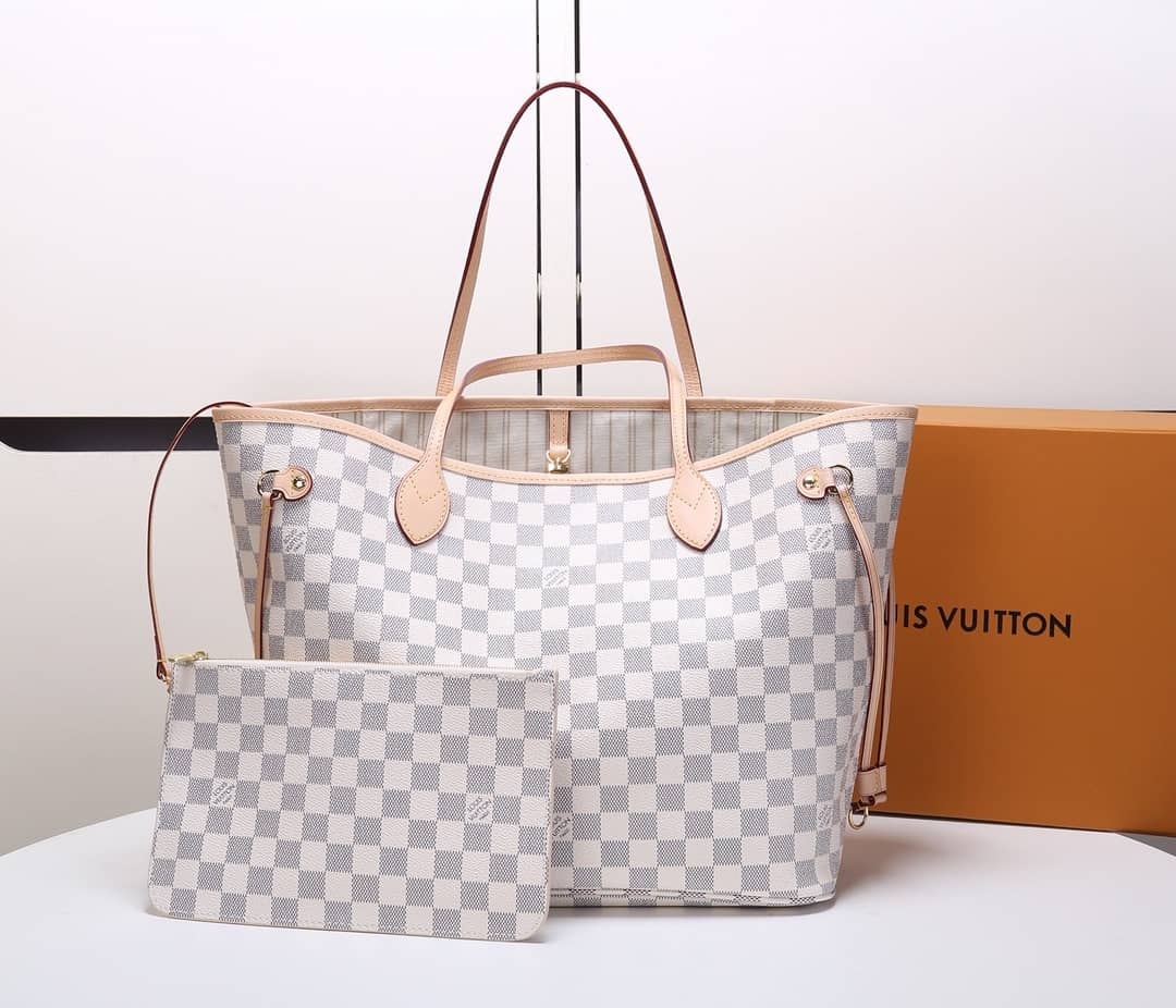 L0vis Vvtt0n Neverfull MM Damier Azur Tote Replica White N41361