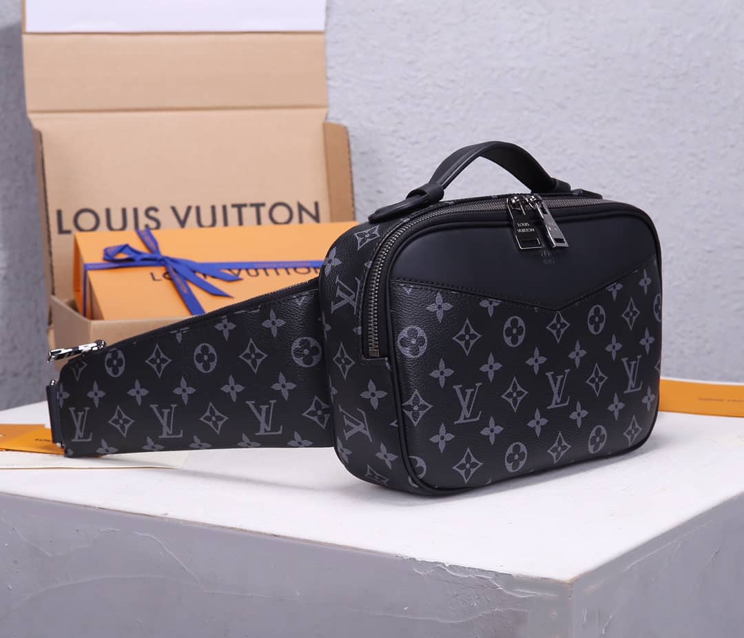LV Bum Bag Dupe Monogram Eclipse  Waist Pouch hip body M42906