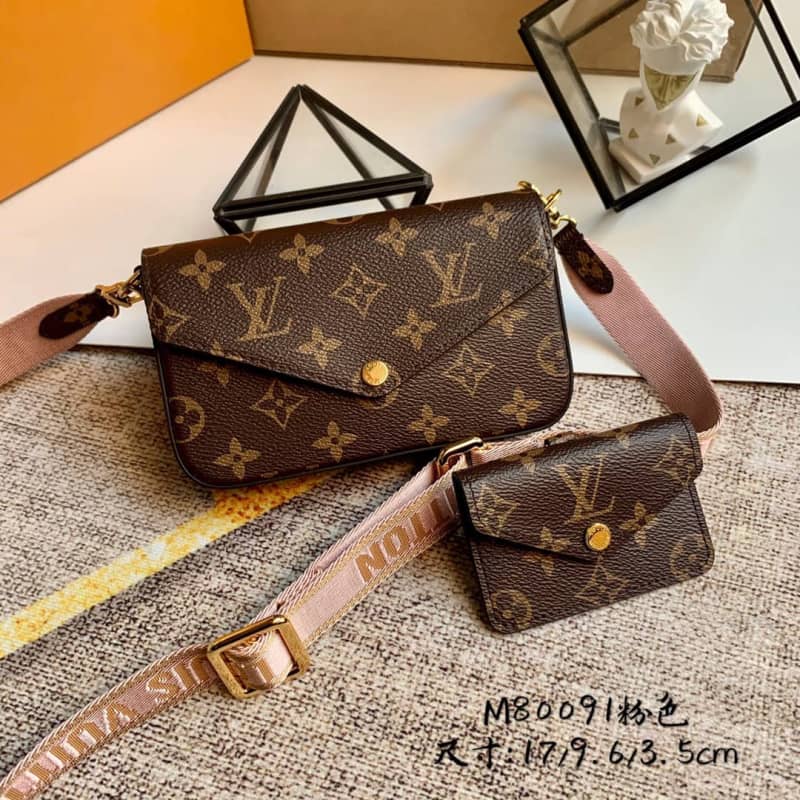 L0vis Vvtt0n Monogram Multi Pochette Félicie Replica Shoulder Bag Pink M80091