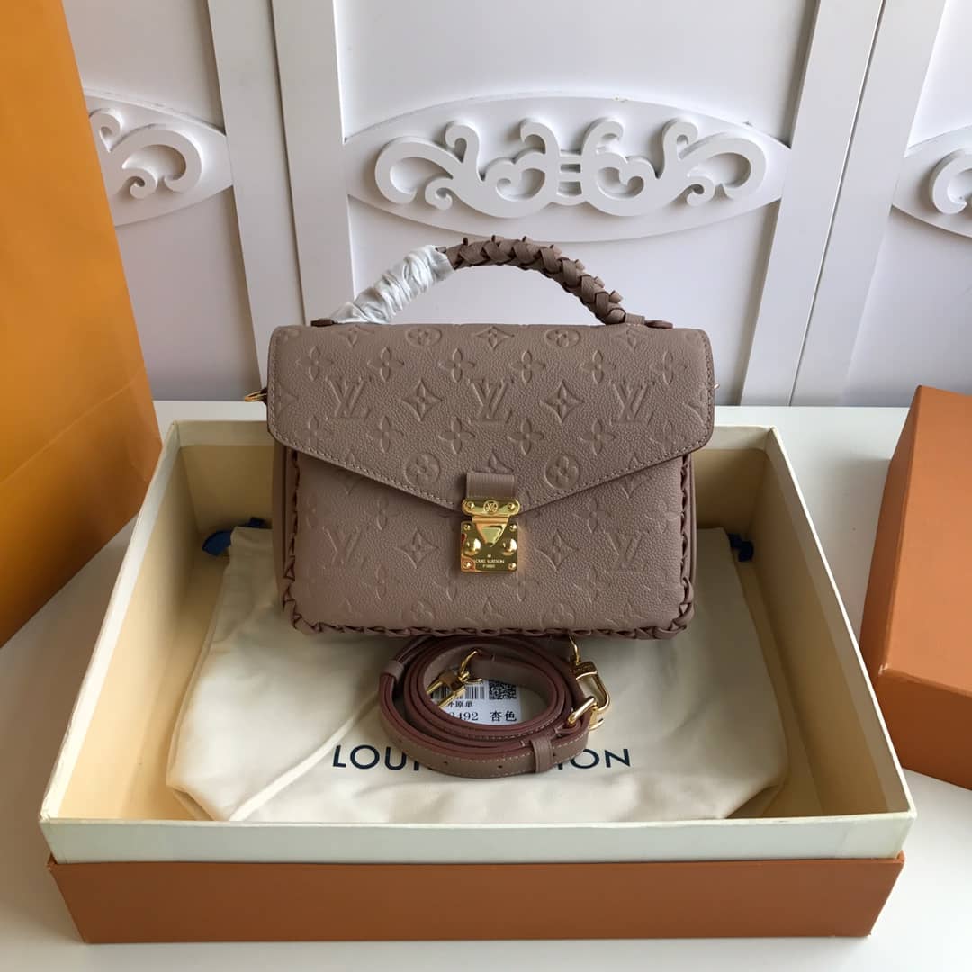 L0vis Vvtt0n Pochette Metis Braided Monogram Empreinte Replica Apricot M43942