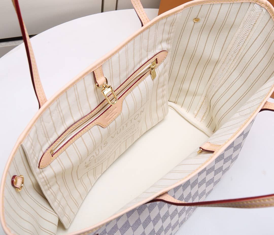 L0vis Vvtt0n Neverfull MM Damier Azur Tote Replica White N41361