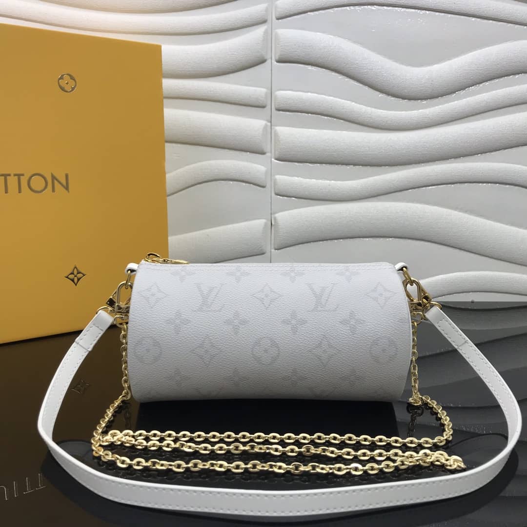 L0vis Vvtt0n Monogram Canvas Mini Round Replica Pochette White M40713