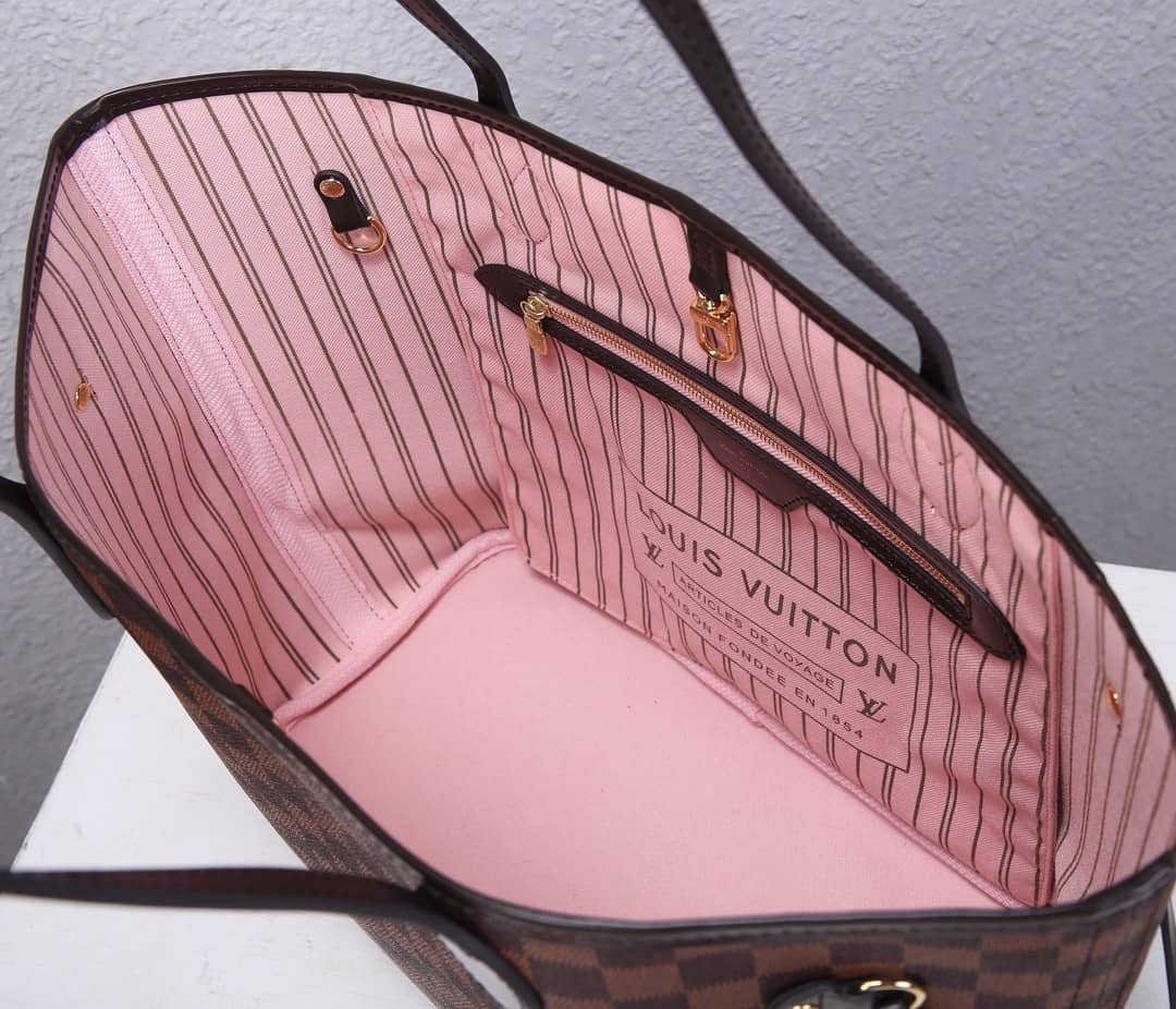 L0vis Vvtt0n Neverfull MM Damier Ebene Tote Replica Pink N41358