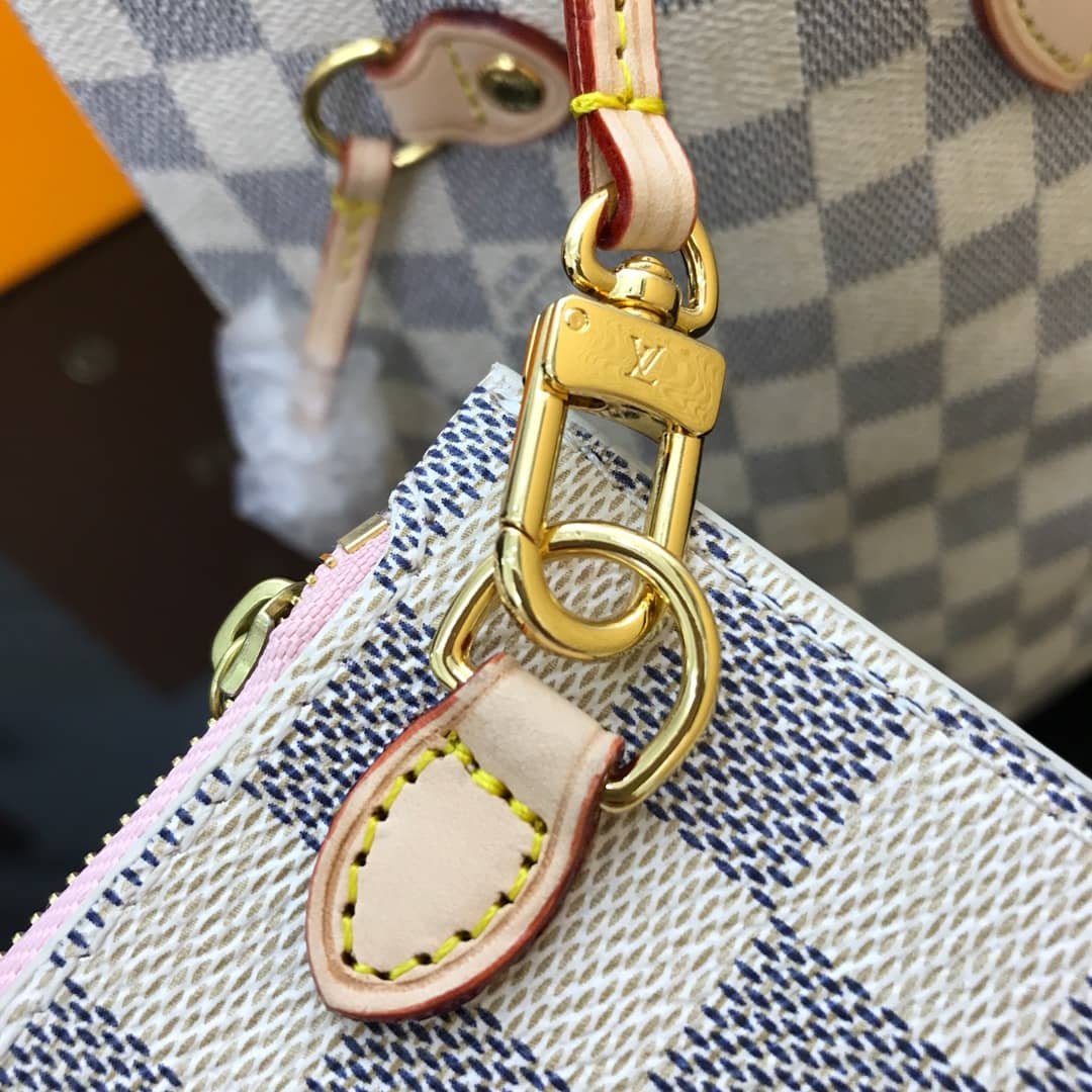 L0vis Vvtt0n Neverfull MM Damier Azur Bag Replica Pink N40995
