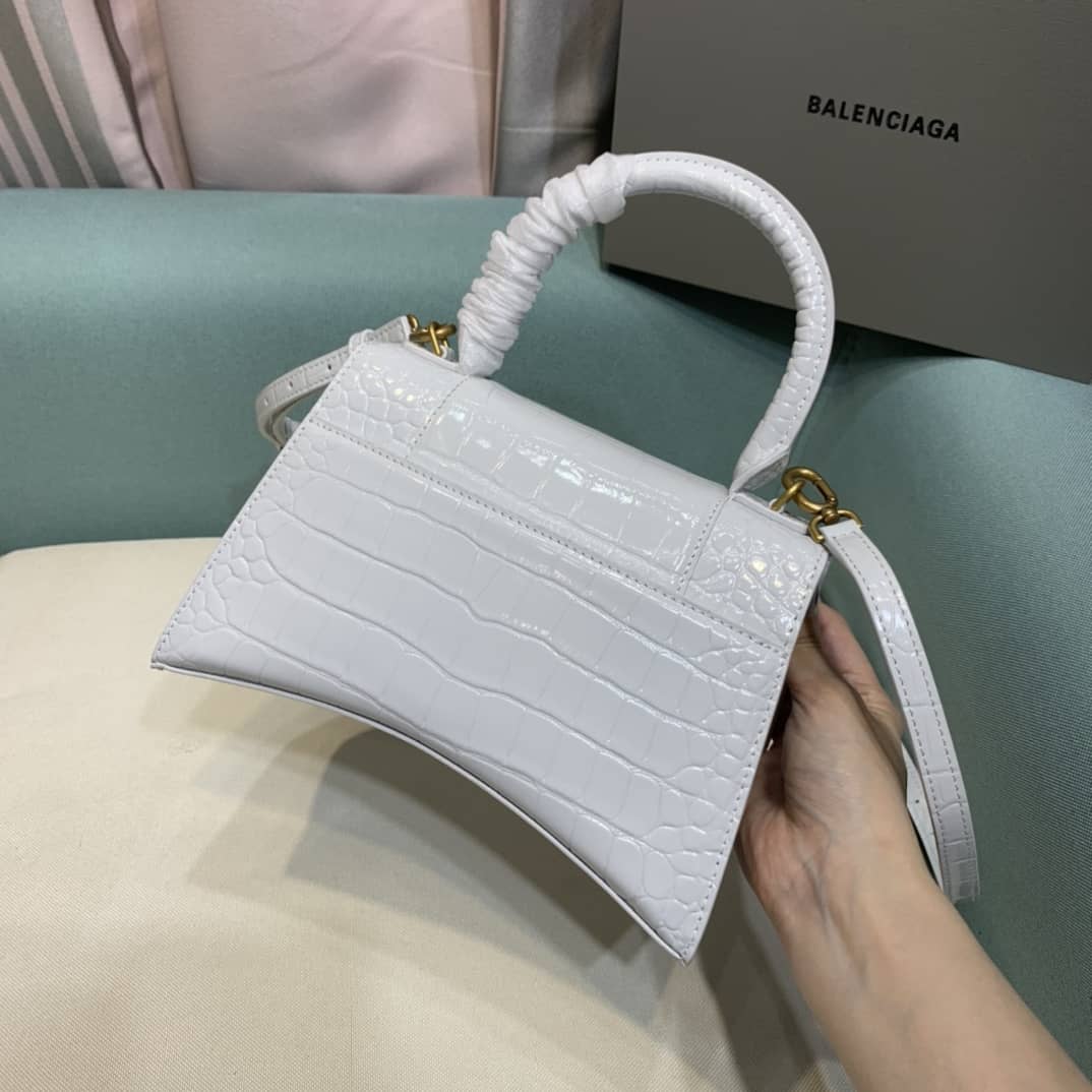 Ba1en*iaga Hourglass Leather Top Handle Replica Bag