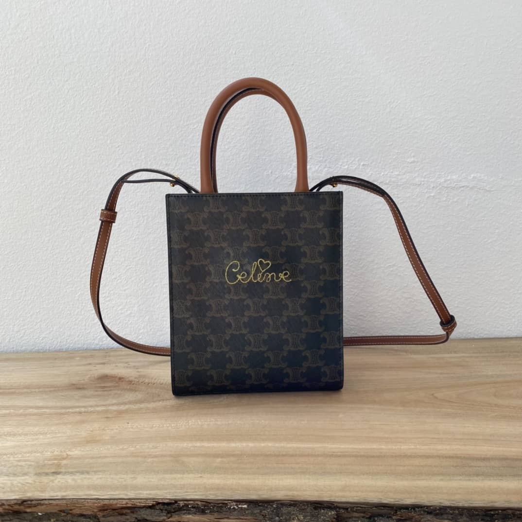 Ce1i*e Bag Dupe Triomphe Canvas Small Cabas Vertical Replica Bag