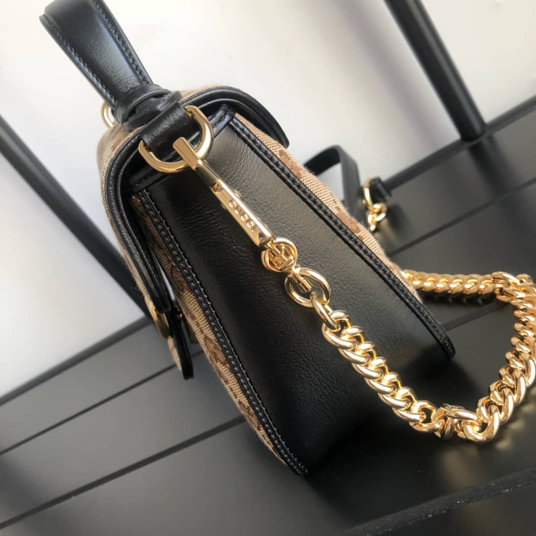 Gvc*1 GG Marmont Mini Top Handle Bag Replica Black 583571