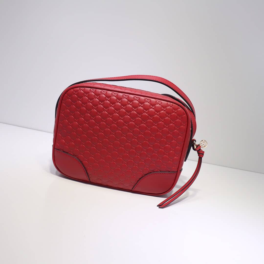 Gvc*1 Bree Gvc*1ssima GG Leather Canvas Camera Bag Replica Red 449413