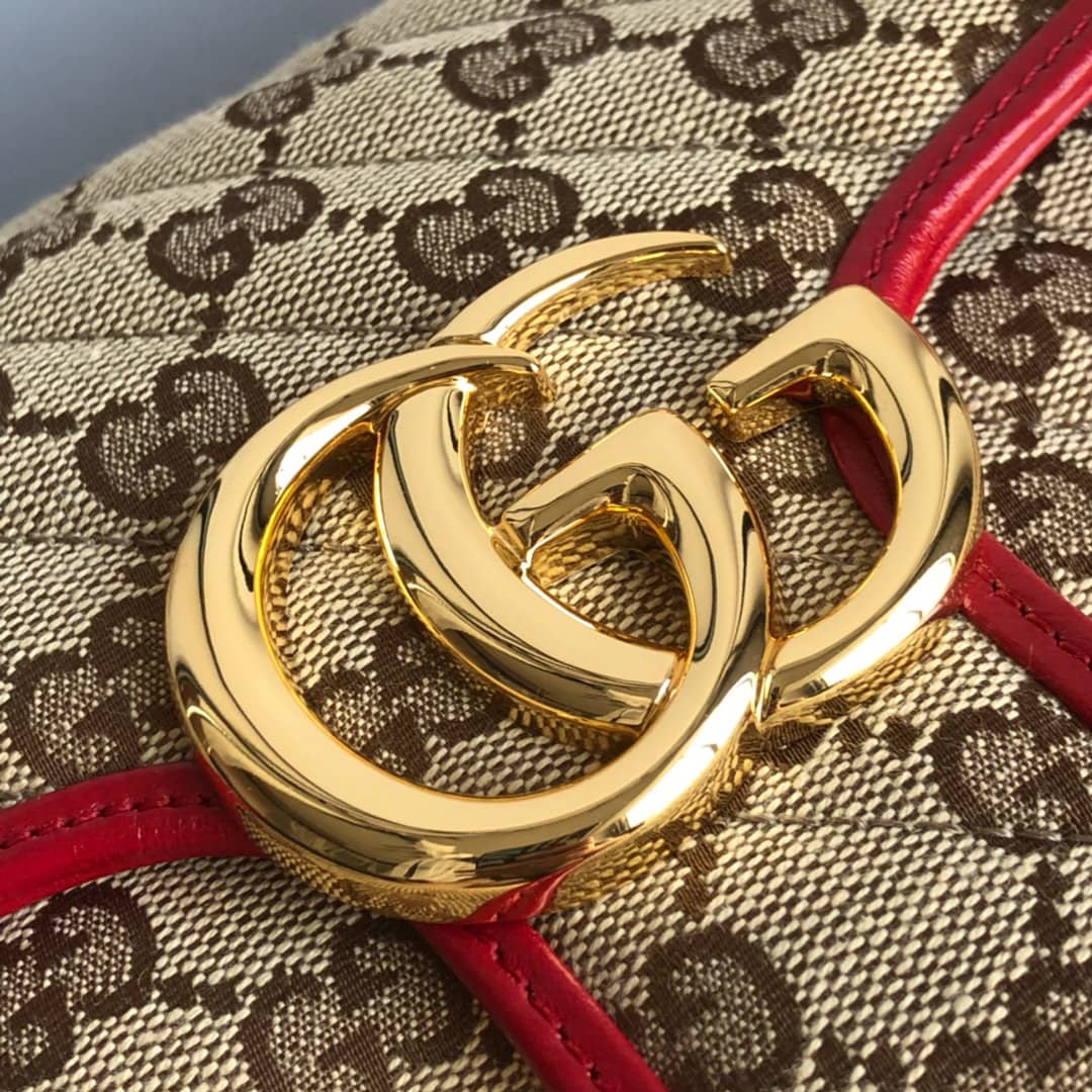 Gvc*1 GG Marmont Matelasse Shoulder Bag Replica Red 443497