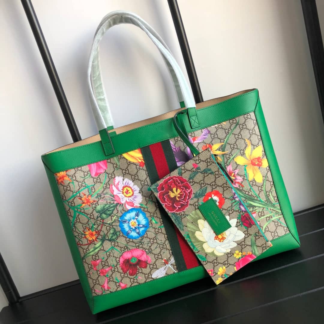 Gvc*1 Ophidia Web Soft GG Svp*me Tote Replica Green 547947