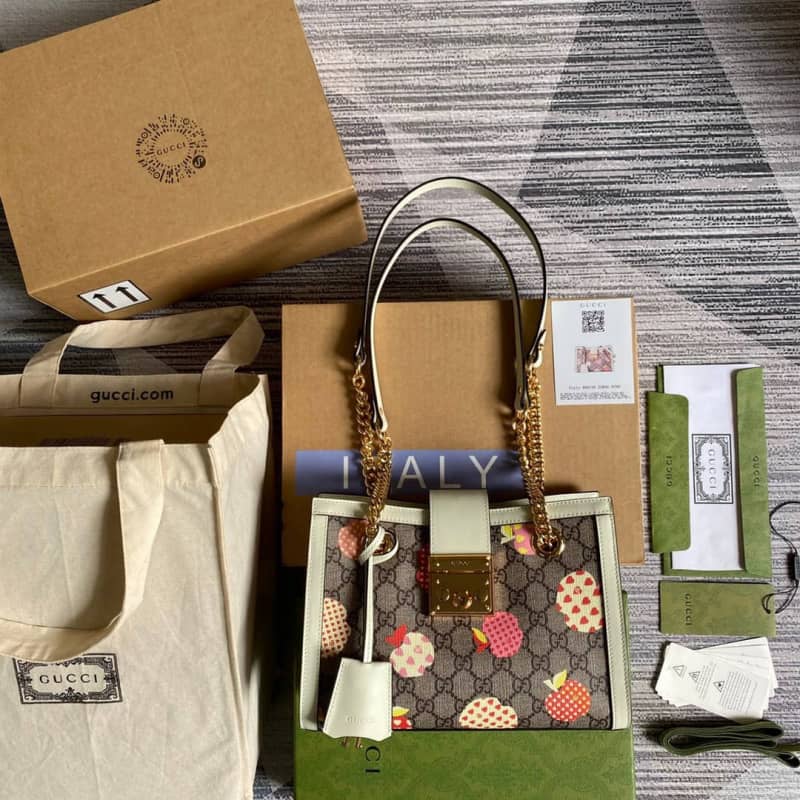 Gvc*1 Padlock Small GG Svp*me Canvas Shoulder Bag Replica Brown 498156