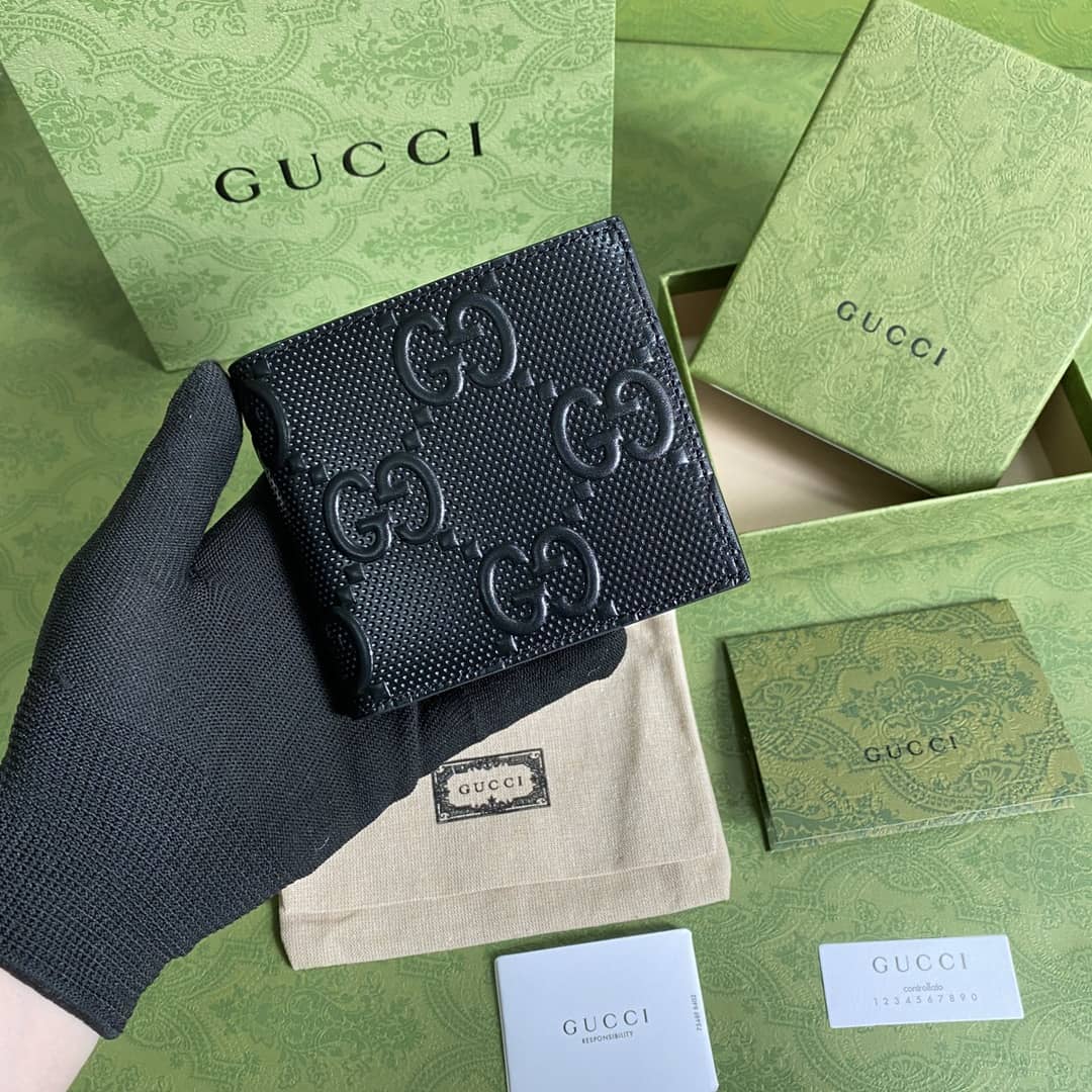 Gvc*1 GG Monogram Leather Folding Wallet Replica 625562