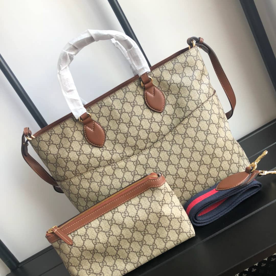 Best Replica Gvc*1 Soft GG Svp*me Baby Changing Bag Replica Brown 457356(ColaReps)
