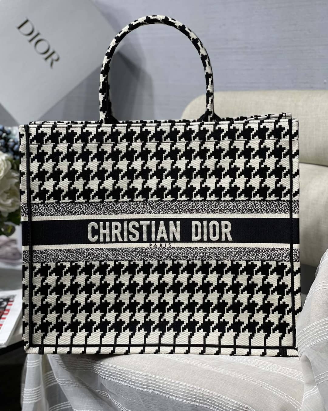 Chr1st1an D10r CD Book Embroidery Replica Tote