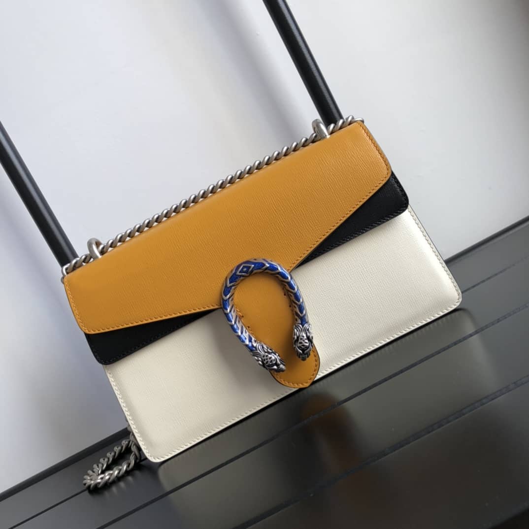 Gvc*1 GG Svp*me Dionysus Chain Shoulder Bag Replica White Yellow 400249