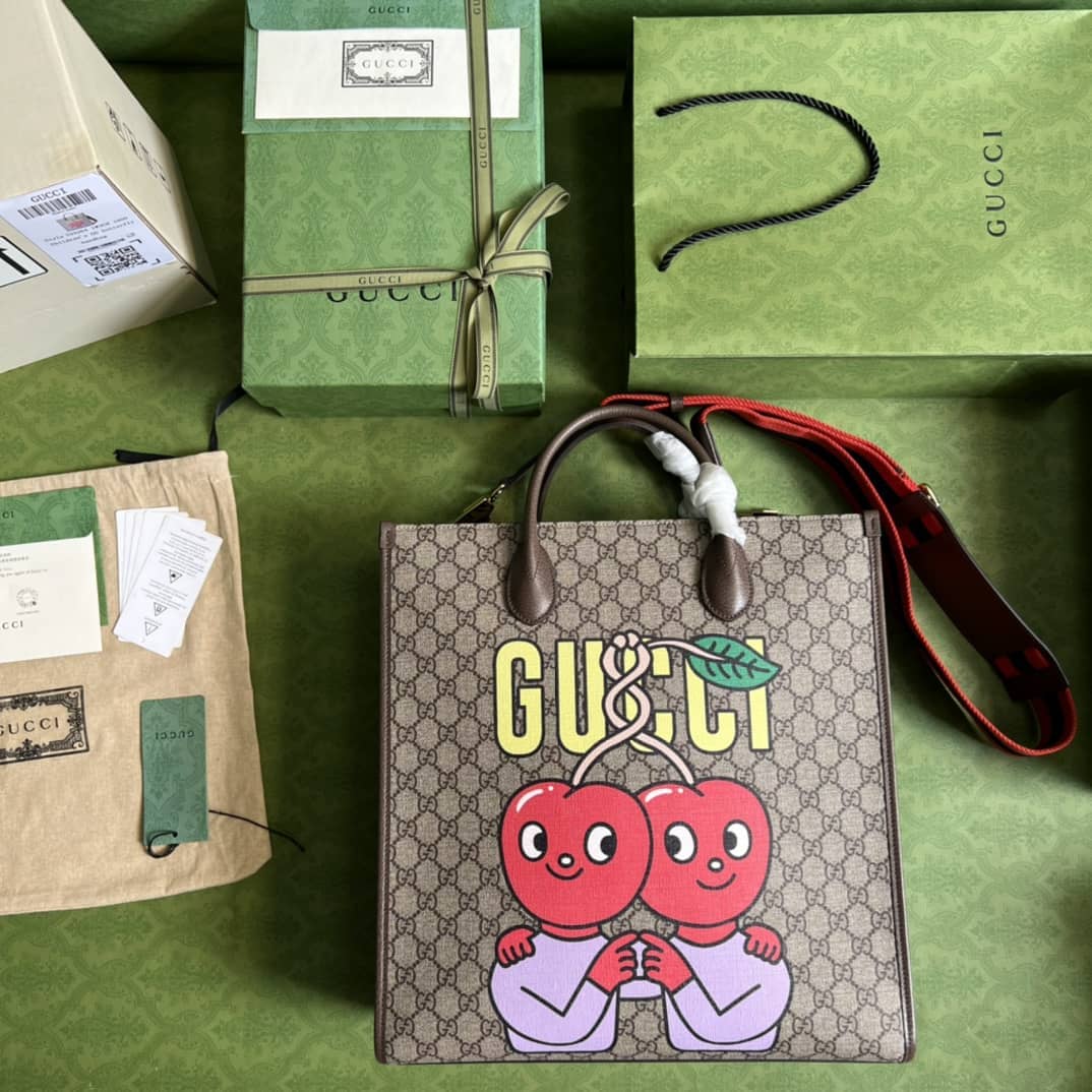 Gvc*1 Cherry Print Medium Tote 703264 Replica Bag