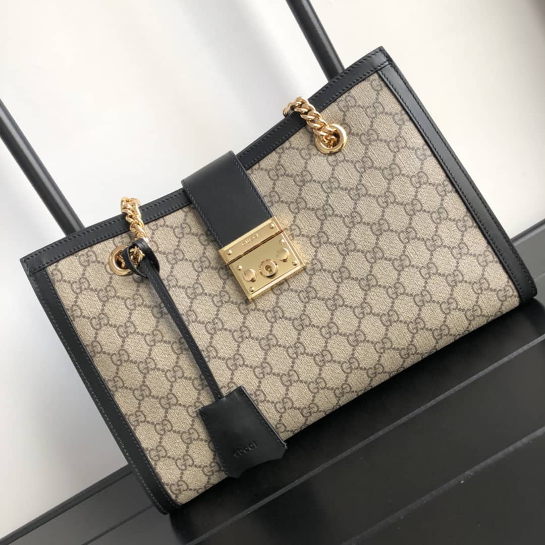 Gvc*1 Padlock Medium GG Svp*me Shoulder Bag Replica Brown Black 479197