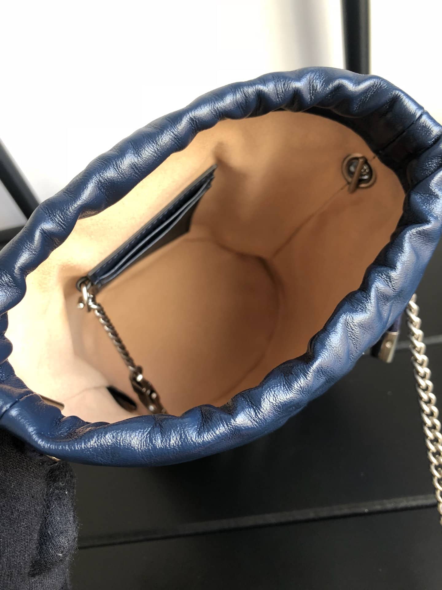 Gvc*1 GG Marmont Mini Bucket Crossbody Bag Replica Blue 575163