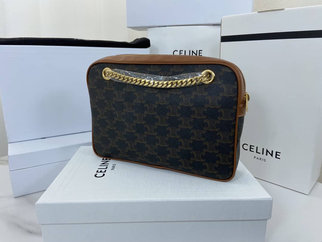Ce1i*e Bag Dupe Triomphe Canvas Calfskin Small Patapans Bag