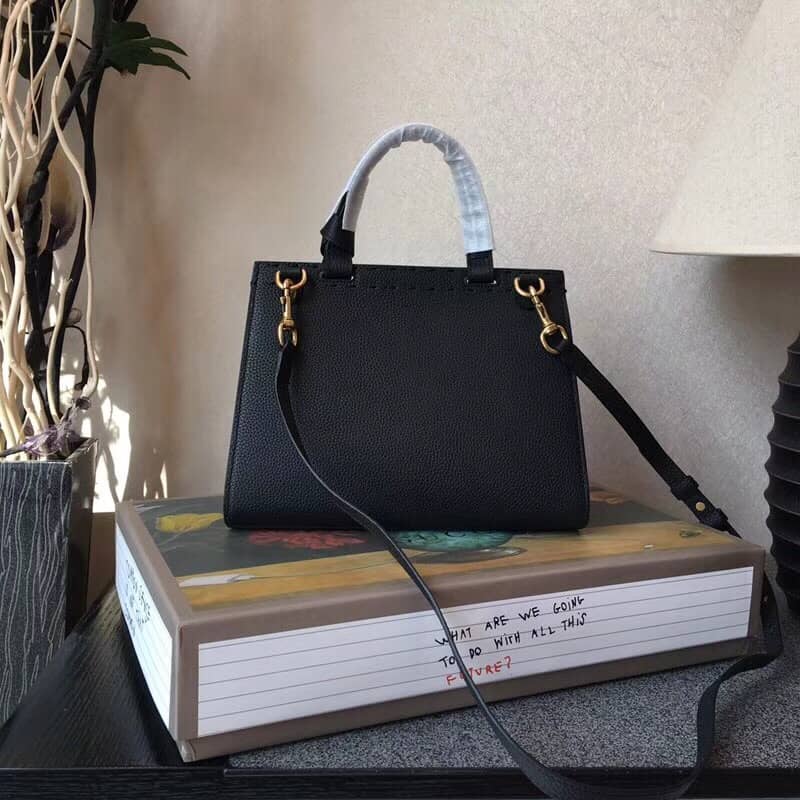 Gvc*1 GG Marmont Leather Top Handle Replica Bag Black 421890