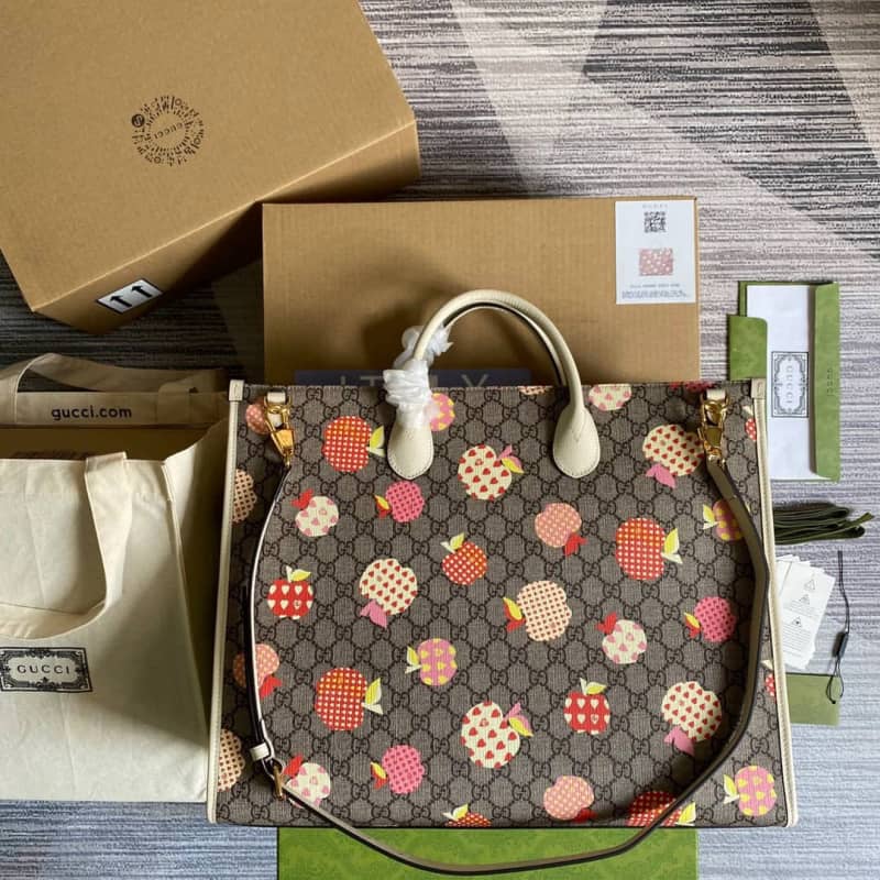 Gvc*1 Les Pommes Large Tote Replica Gray 659980