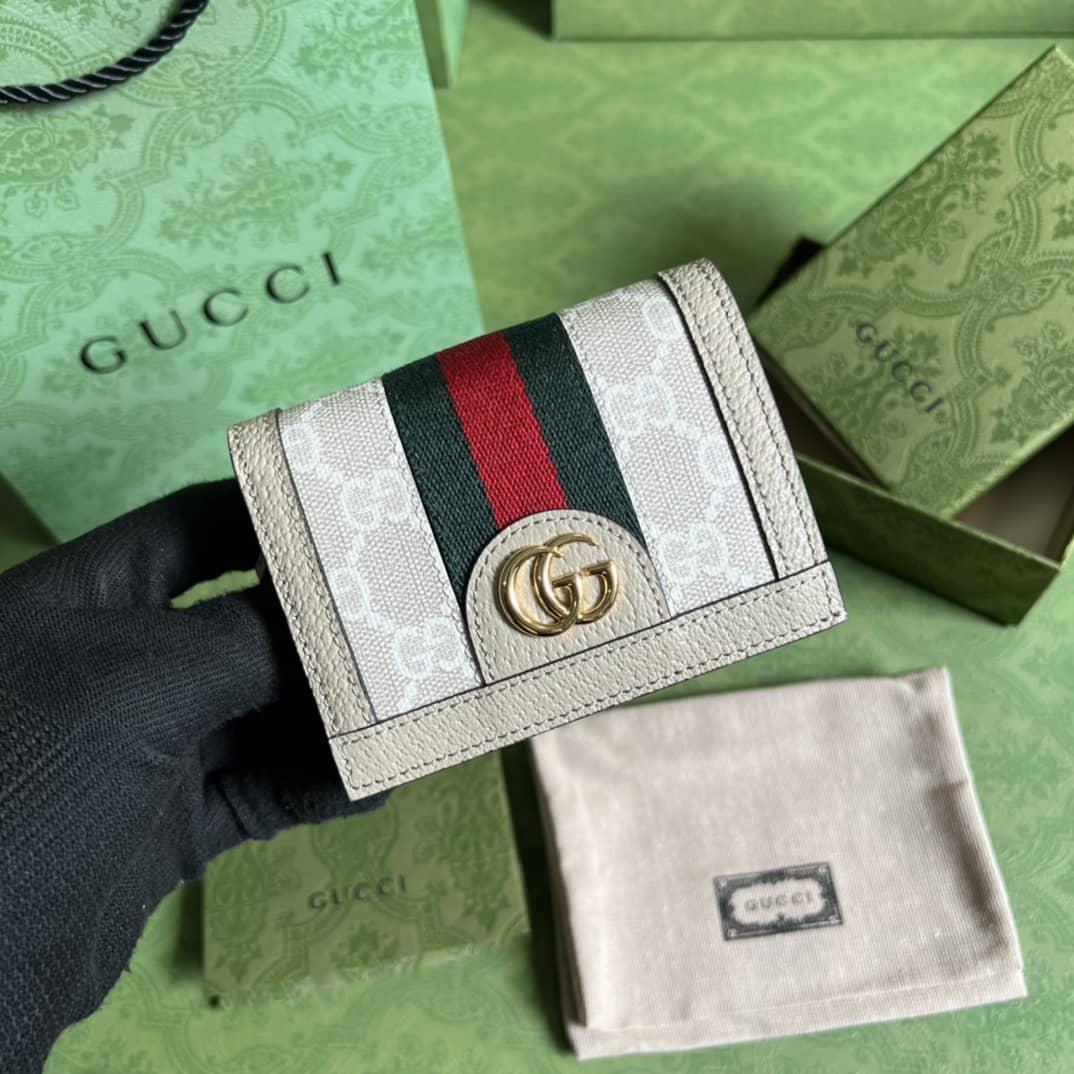 Gvc*1 Ophidia GG Flora Card Case Wallet White 523155 Replica