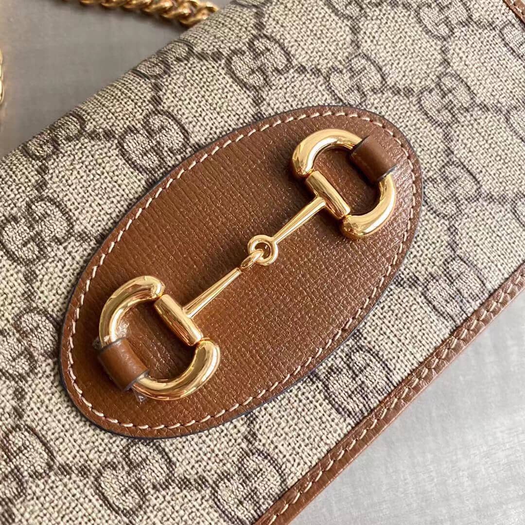 Gvc*1 GG Svp*me Horsebit 1955 Chain Wallet Replica 621892