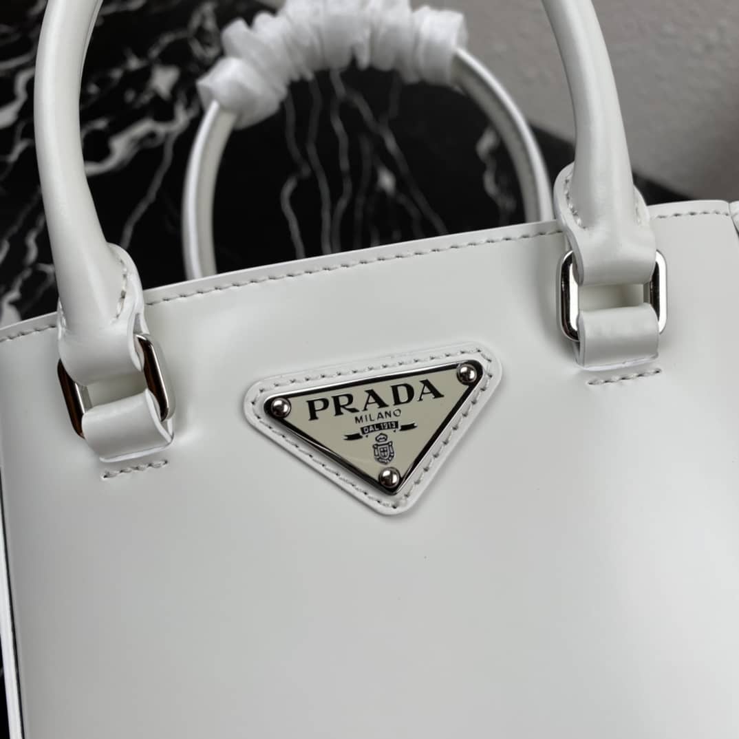Pra*a Raffia Tote Dupe Small Brushed Leather Replica Tote
