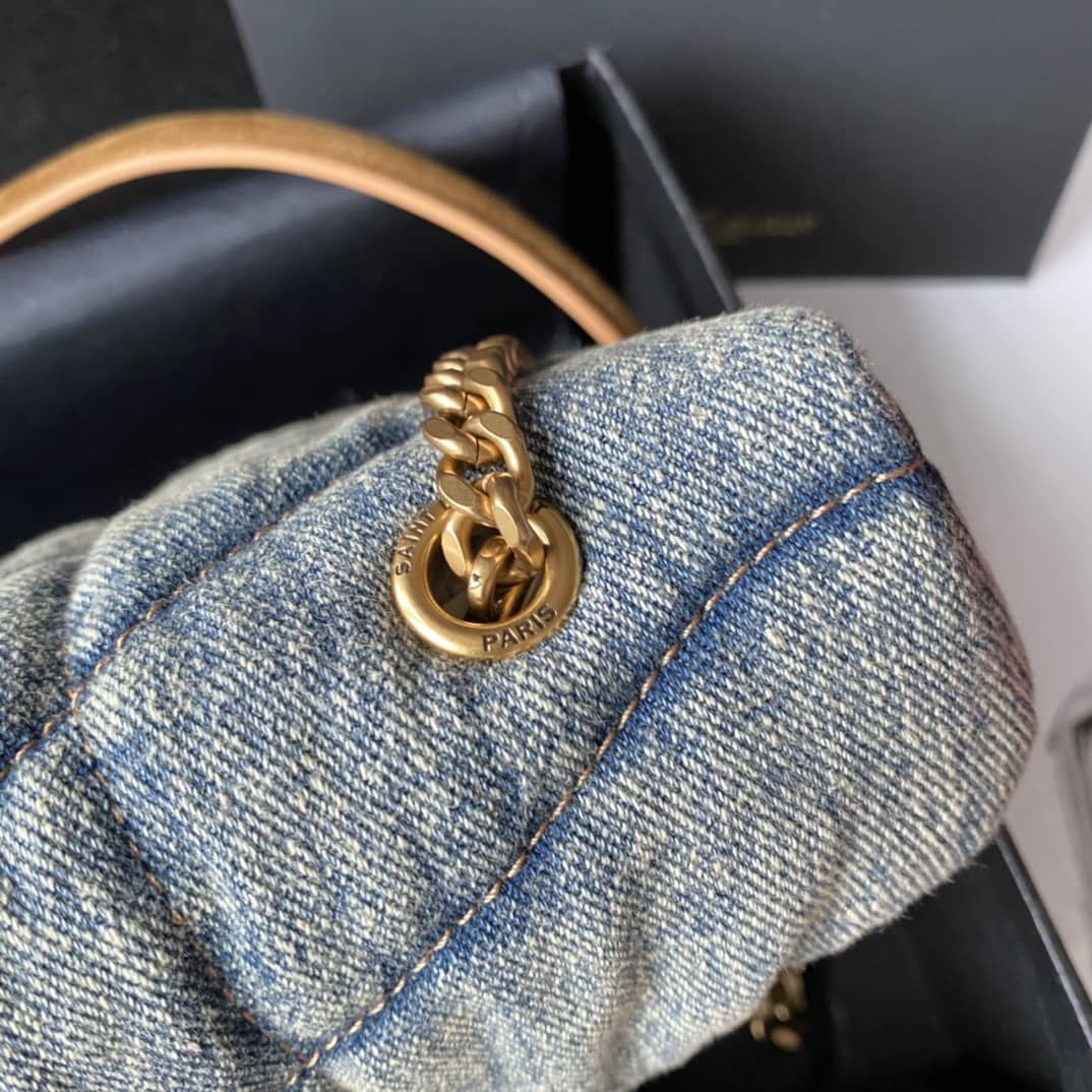 Y51 Replica Sa1nt Lau*nt Loulou Denim Shoulder Bag