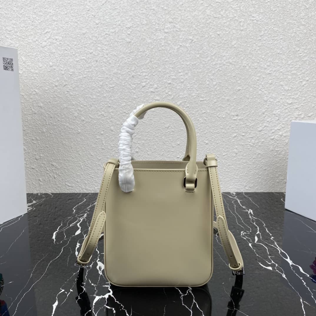 Pra*a Raffia Tote Dupe Small Brushed Leather Replica Tote