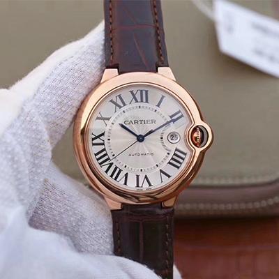 Replica Ballon Bleu De Ca*t1er 42 WGBB0017 V9 Factory 1:1 Best Edition Swiss ETA2824-2 Rosegold Wrapped Silver Dial