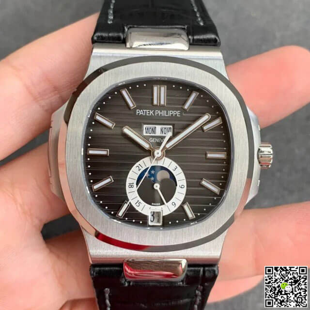 Replica Pat*k Phi1i*pe Nautilus 5726/1A-001 1:1 Best Edition GR Factory Black Leather Strap