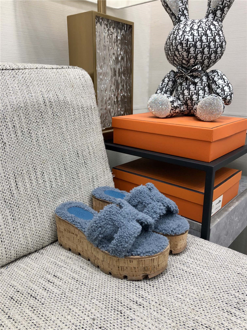 H**me5 Birkin Replica Teddy Fur Slippers