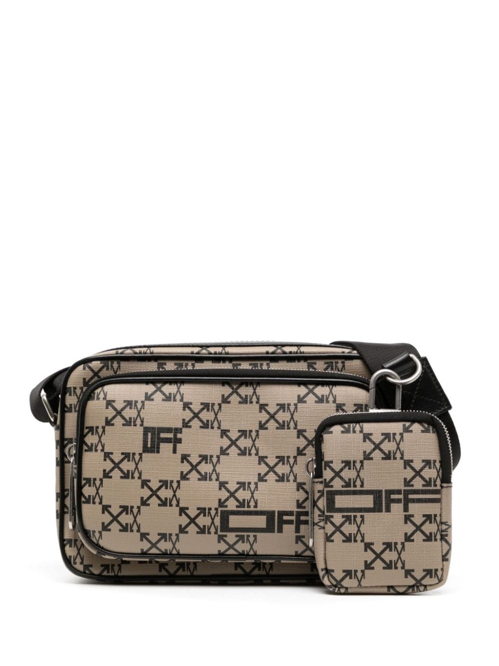 Off White Reps Arrows-print canvas shoulder bag - Cola